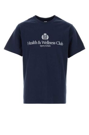 Sporty & Rich Navy Blue Logo T-Shirt