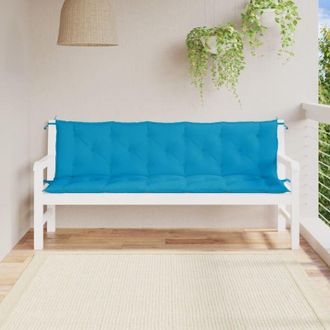 vidaXL Coj&iacute;n De Banco De Jard&iacute;n Tela Oxford Azul Claro 180x(50+50)x7cm Vidaxl