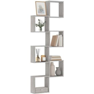 vidaXL Vidaxl - Estantes Cubo De Pared 6 Unidades Gris Sonoma 30x15x30 Cm