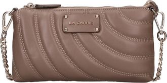 La Carrie Leren Crossbody Tas - Dames - Schoudertassen - Beige - ONE Size - Leer - Tassen
