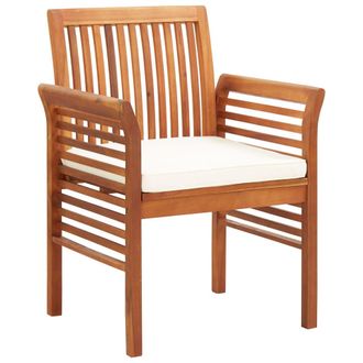 vidaXL Vidaxl - Sillas De Comedor De Jard&iacute;n 8 Uds Con Cojines Madera De Acacia