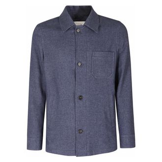 Seventy Faded Wool Shirt Jacket - Heren - Jassen - Blauw - Maat: L Wol