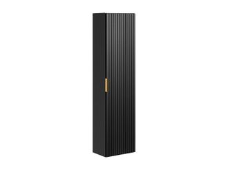 Vente-Unique Armario de ba&ntilde;o suspendido estriado - Negro - Alt. 140 cm - ZEVARA