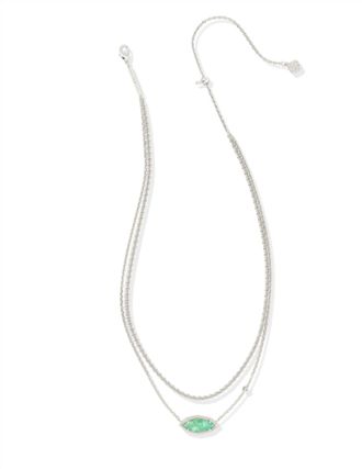 Kendra Scott Womens Ophelia Multistrand Necklace In Silver Mint Iridescent Abalone