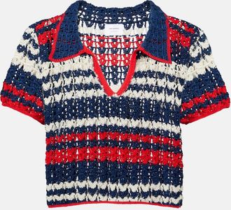 Anna Kosturova Top cropped in crochet di cotone