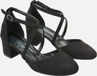 XY London Womens XY London Womens/Ladies Cindy Low Mid Block Heel Court Shoes - Black - Size: 5