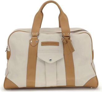 Brunello Cucinelli Grained Calfskin Street Bag - Heren - Weekendtassen - Beige - ONE Size - Leer - Tassen