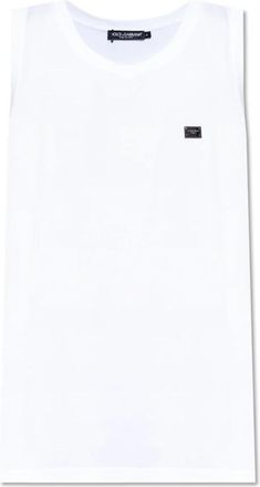 Dolce & Gabbana Mouwloos T-shirt - Heren - Tops zonder mouwen - Wit - M - Katoen - Tops