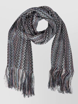 Missoni soft chevron scarf fringed ends