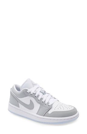 Nike Jordan Air Jordan 1 Low Basketball Sneaker in White/Wolf Grey/Aluminum at Nordstrom, Size 9.5