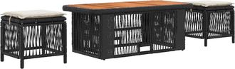 vidaXL Conjunto De Comedor De Jard&iacute;n 4 Uds. Negro Y Crema Vidaxl