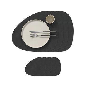 Lind DNA Geschenkset Curve L, Nupo schwarz (4 Tischsets + 4 Glasuntersetzer)