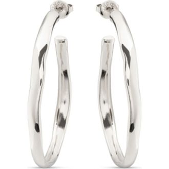 UNOde50 Sleek Open Hoop Earrings in Silver at Nordstrom