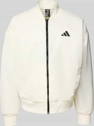 adidas Relaxed Fit Bomberjacke mit Logo-Print Modell Stadium in Offwhite, Größe S