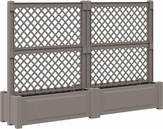 vidaXL Jard&iacute;n Grande Con Enrejado 2 Uds. Pp Gris Vidaxl