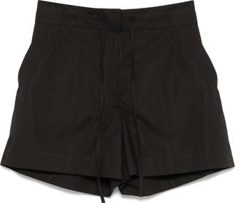 P.A.R.O.S.H. Black Mid Rise Drawstring Cotton Shorts