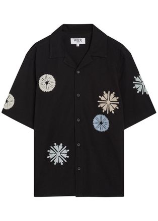 Wax London Didcot Embroidered Cotton-blend Shirt - Black - Xxl