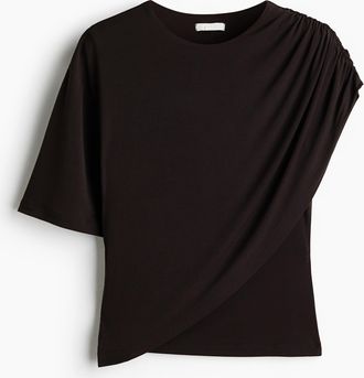 H&M Drapiertes Shirt - Brown