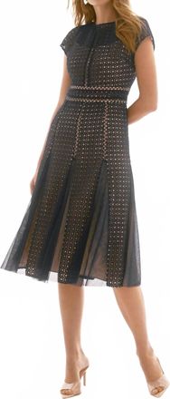 Joseph Ribkoff Lace Midi Dress In Navy/nude