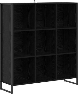 vidaXL Book Cabinet Black Oak 99.5 x 30 x 108.5 cm Engineered Wood vidaXL