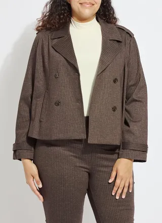 Lyss&eacute; Thora Ponte Double-Breasted Crop Trench