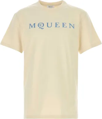 Alexander McQueen Alexander Mcqueen Cream Cotton T Shirt