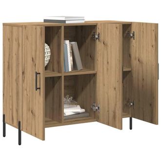 Berkfield Home Modern Artisan Oak Sideboard - 90x34x80 cm - Made of Engineered Wood in Brown | Size: 90 x 34 x 80 cm