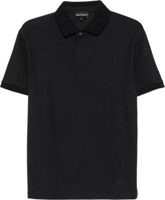 Emporio Armani Polo shirt van katoen - Heren - Polos - Blauw - 2XL - Katoen - Tops