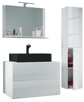 ebuy24 4 Piezas Lavabo Muebles De Ba&ntilde;o Lendas 80 Cm L 150x114x52 - Vcm