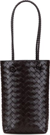Bottega Veneta Pre-owned Womens Woven Leather Tote Bag - Dark Brown - One Size