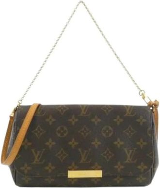 Louis Vuitton Tweedehands Canvas Louis Vuitton tassen - Dames - Vintage Schoudertas - Bruin - ONE Size - Vintage