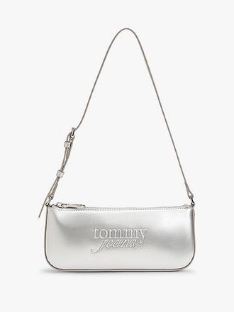 Tommy Hilfiger Textured Logo Metallic Shoulder Bag