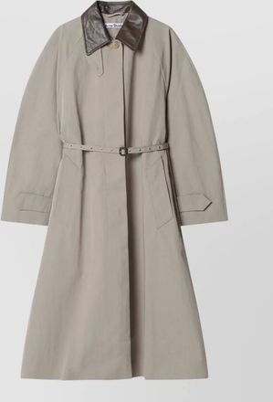 Acne Studios long jacket belted waist contrast collar pockets