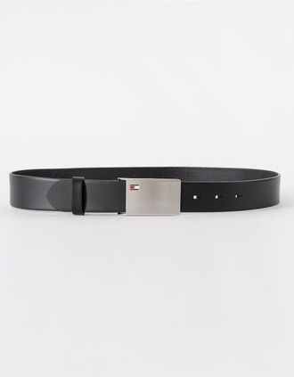 Tommy Hilfiger Mens Tommy Hilfiger TH Plaque Mens Adjustable Belt 3.5cm - Black - Size: W34