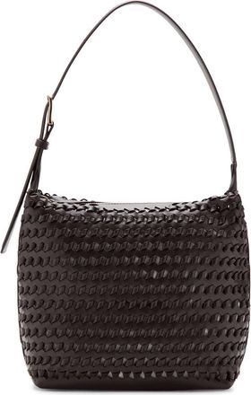 Mango Braided Faux Leather Shoulder Bag in Chocolate at Nordstrom