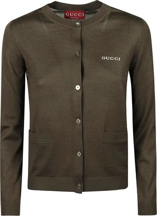 Gucci Vest met logo-intarsia - Bruin