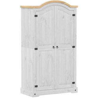 vidaXL Armadio Corona Bianco 102x52x186 cm in Legno Massello di Pino - Vidaxl