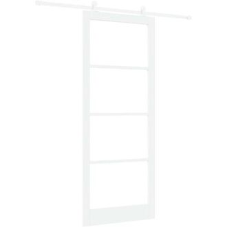 vidaXL Puerta Deslizante Orkdal Blanco 93 X 232 Cm Madera Y Metal Vidaxl