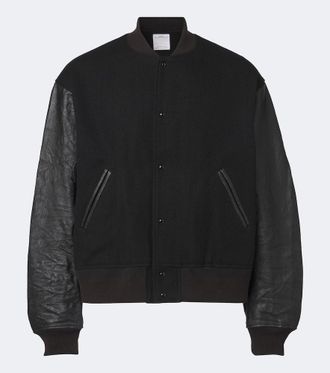 Visvim Giacca varsity in lana, lino e pelle