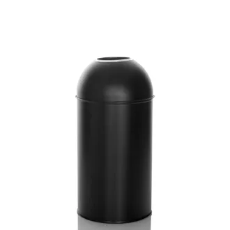 hjh OFFICE Cubo de basura de acero de 50 litros negro