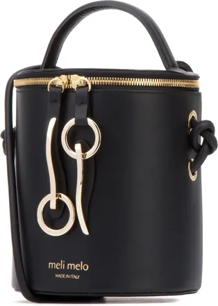 Meli Melo Womens Top Handle Bag Black Leather