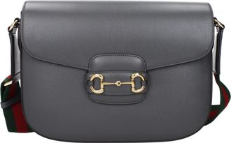 Gucci Damens Graue Leder-Umh&auml;ngetaschen