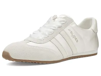 J/Slides Peggy Womens Shoes White/Silver : 8.5 M, Suede/Synthetic