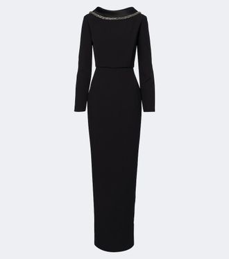 Roland Mouret Embellished cr&ecirc;pe gown