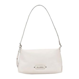 Karl Lagerfeld Tassen, Dames, Beige, ONE Size, Leer, Baguette Tas