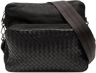 Bottega Veneta Pre-owned Cross Body Bags, female, Black, Size: ONE SIZE Pre-owned Canvas Crossbody Bag