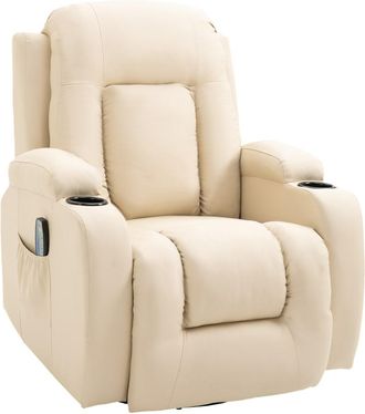 HOMCOM Sill&oacute;n de masaje 85x94x104 cm crema