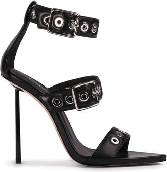 Le Silla Courtney eyelet sandals - women - Lambskin/Nappa Leather/Leather - 35 - Black