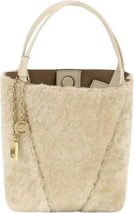 Chlo&eacute; Borsa a secchiello Spin Boucl&eacute; - - Bags - Donna - Beige - ONE SIZE
