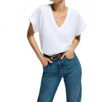 Nation Ltd Stevie Short Sleeve Top In Optic White